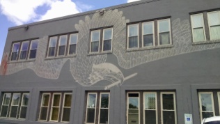 This is a building in which artists gather. That might explain the rendering of the eagle on the building.